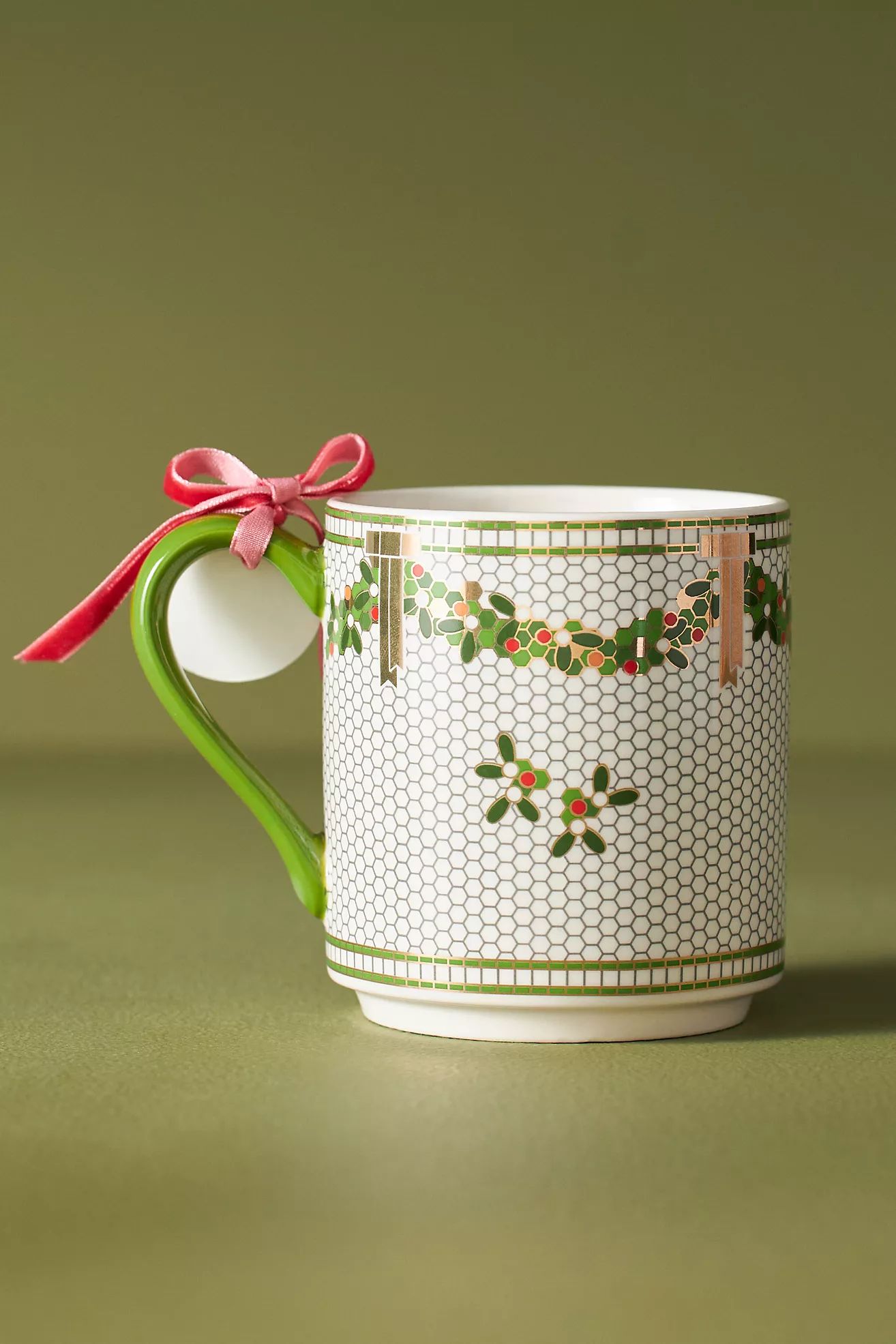 Festive Bistro Tile Monogram Mug | Anthropologie (US)