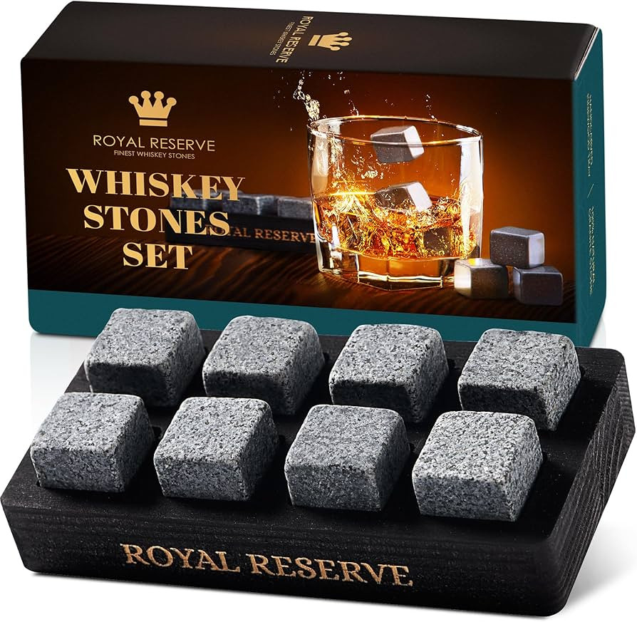 Whiskey Stones Gift Set by Royal Reserve – Artisan Crafted Reusable Chilling Rocks for Scotch B... | Amazon (US)