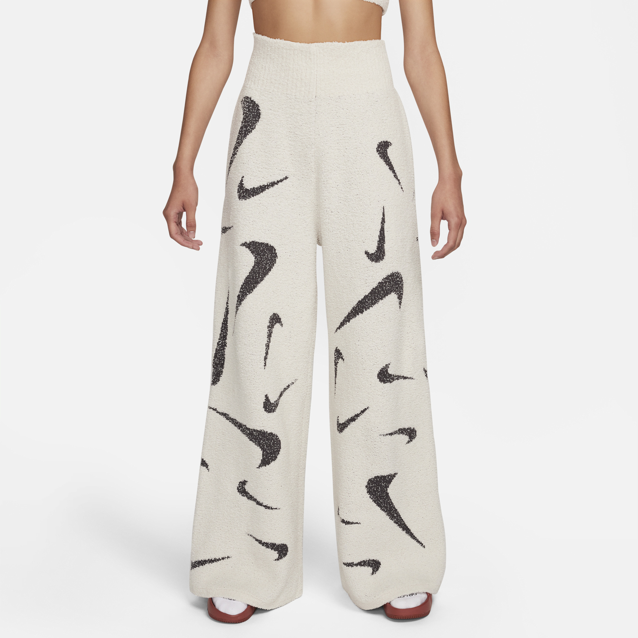 Women's Nike Sportswear Phoenix Cozy Bouclé High-Waisted Wide-Leg Knit Pants in Brown, Size: XL | FD4288-104 | Nike (US)