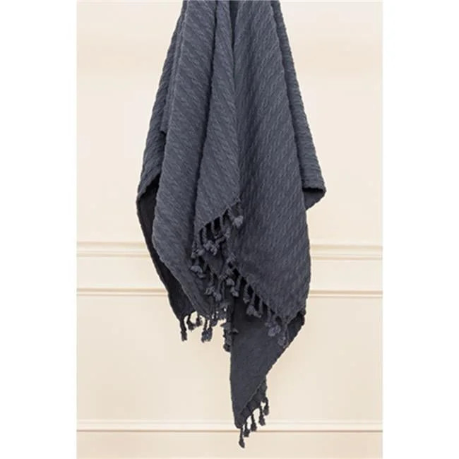 Blue & Grey Knitted 100 Percent Cotton Throw Blanket | Walmart (US)