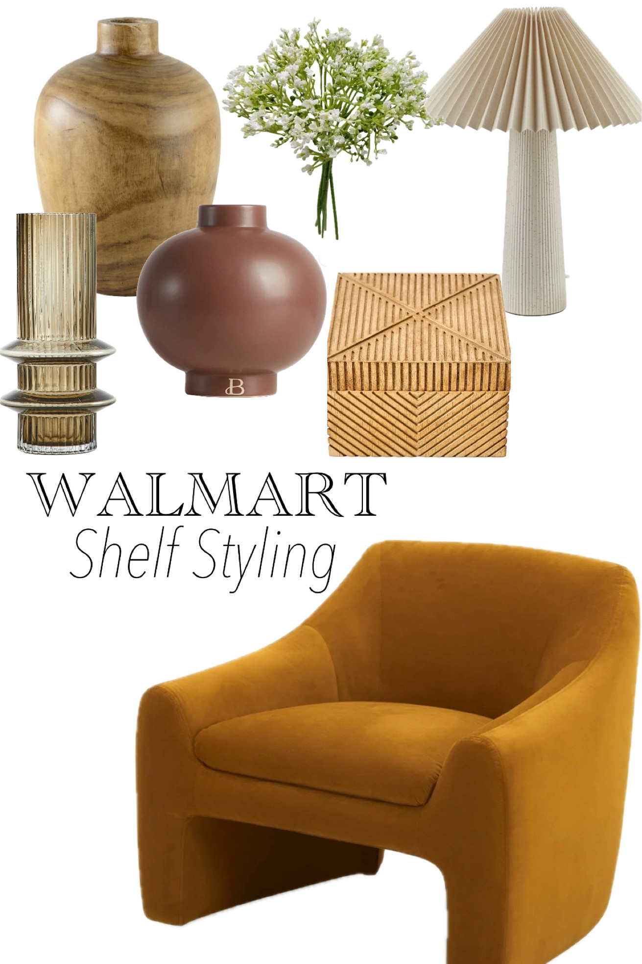 New releases from @walmart! 
Perfect pottery, vases, and flutes table lamp for styling shelves and countertops. Very affordable and selling out quick! 
This upholstered velvety chair is so much better in person. I ordered one for my house! 
#walmartpartner #walmarthome 

#LTKHome