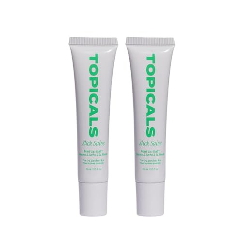 Topicals Slick Salve Mint Glossy Lip Balm | Soothes Discomfort, Strengthens Barrier & Provides Lasting Hydration & Relief | Vegan, Paraben-Free Formula w/Hyaluronic Acid (2 Pack, 0.5 Fl Oz Each) | Amazon (US)