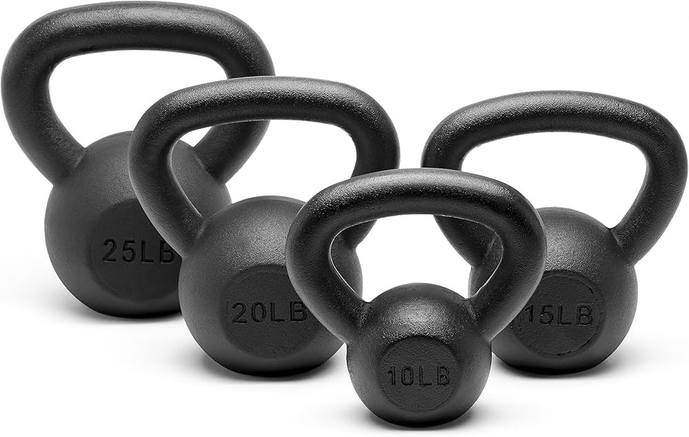 Unipack Powder Coated Solid Cast Iron Kettlebell Weights Set 5, 10 15, 20, 25, 30, 35, 40, 45 lbs... | Amazon (US)