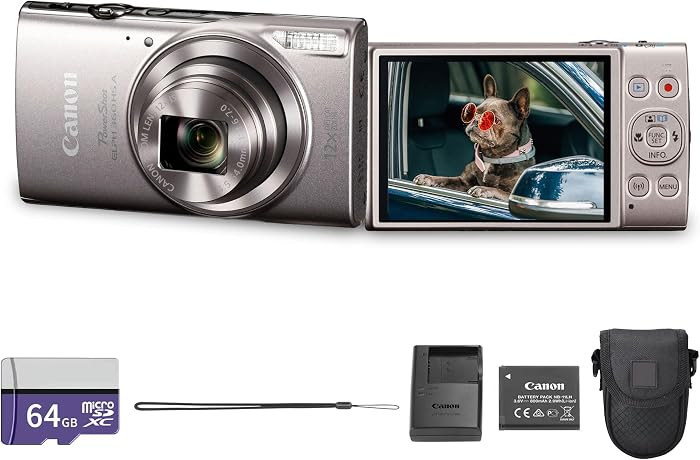 Canon PowerShot ELPH 360 HS A Digital Camera (Silver) | 20.2MP CMOS Sensor, 12x Optical Zoom & Bu... | Amazon (US)