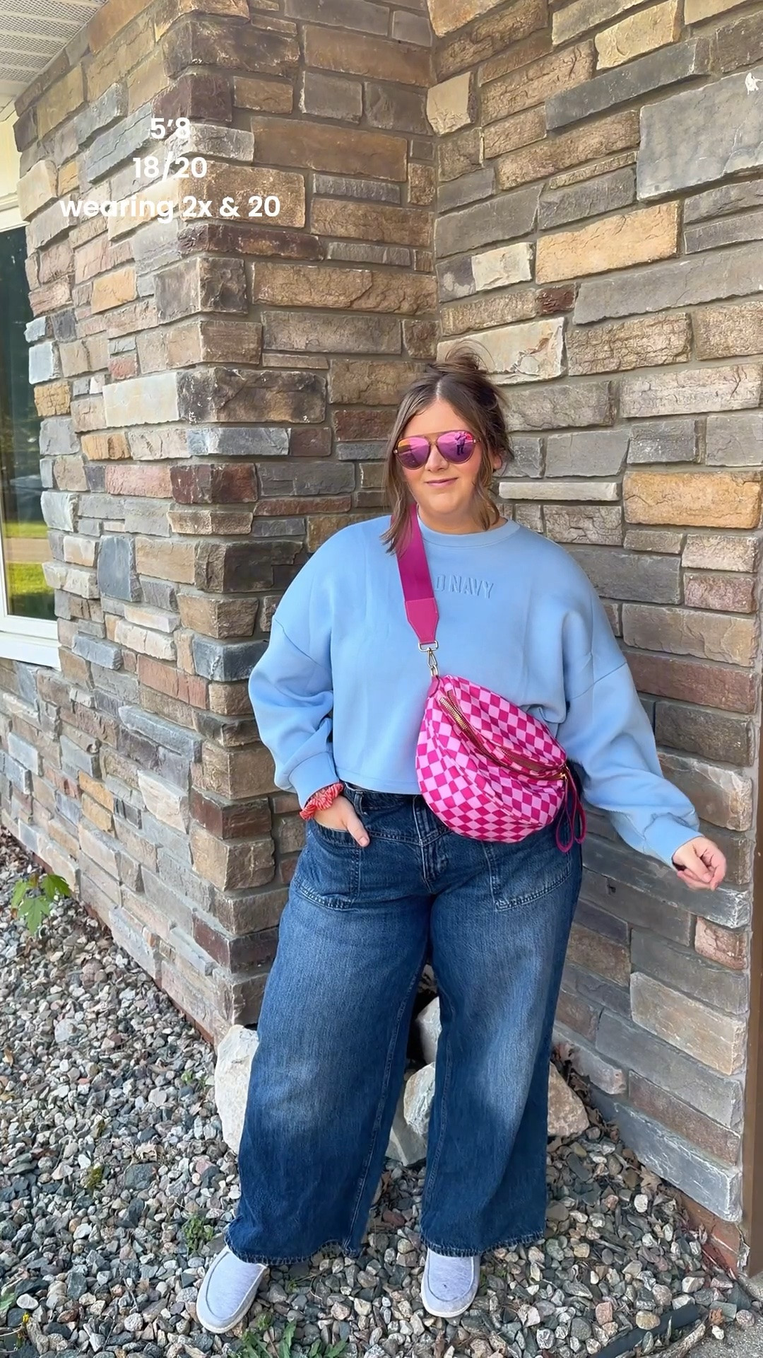 a comfy & cute plus size ootd to conquer the day of running errands! I’m wearing my fav bounce fleece crop sweatshirt and jeans from old navy! Love this bag from amazon!! The glasses are from blenders and I love them! Shoes are hey dude and are my most worn shoes! 🤍

#LTKootd #LTKSaleAlert #LTKPlusSize