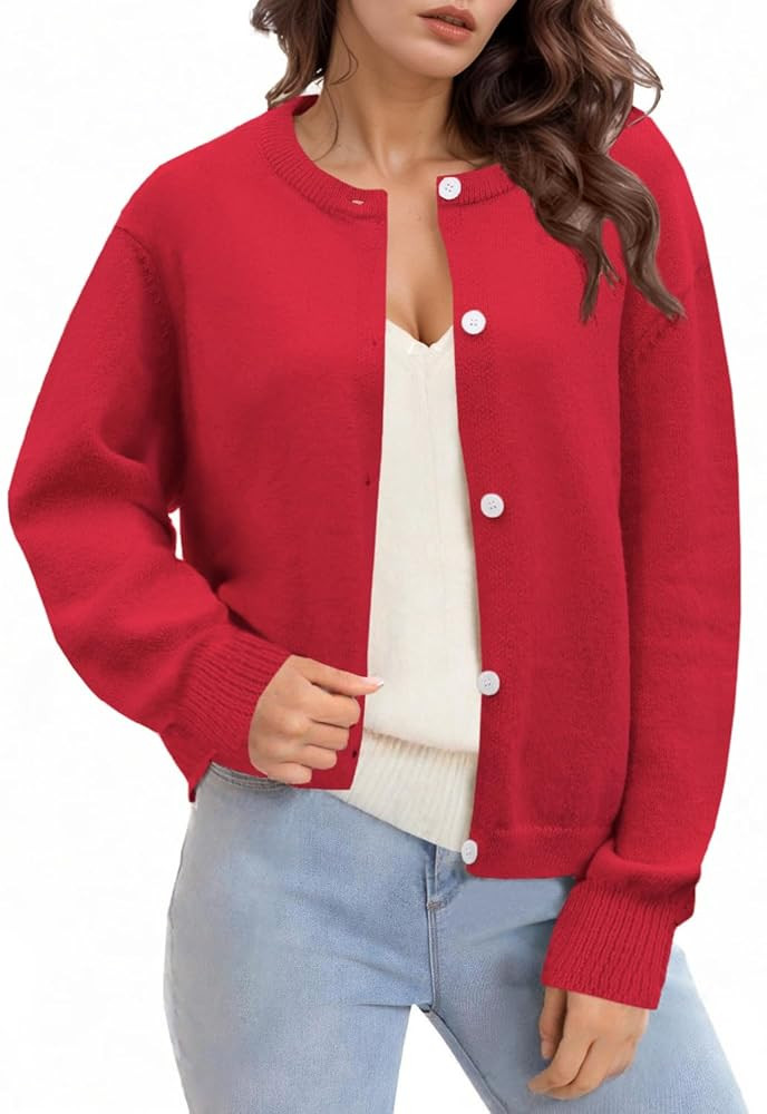UNCLECAT Womens Button Up Cardigan Sweaters Casual Long Sleeve Open Front Top Knit Outwear Coats | Amazon (US)