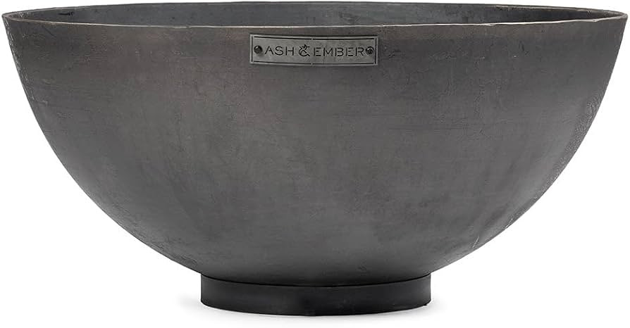 Ash & Ember 42" Hemisphere Fire Pit, Wood Burning Outdoor Fire Bowl, Raw Cast Iron Patina, Half-S... | Amazon (US)