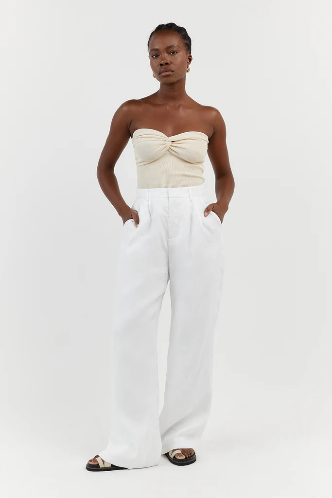 ANIKA TWISTED CREAM KNIT TOP | DISSH