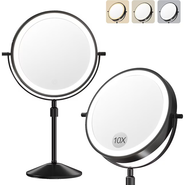 Qeetex Lighted Makeup Mirror 360 Rotatable Double Sided Mirror with Charger 1x10x True HD Magnifi... | Lowe's