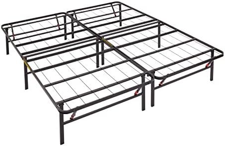 Amazon.com: Amazon Basics Foldable, 14" Black Metal Platform Bed Frame with Tool-Free Assembly, N... | Amazon (US)