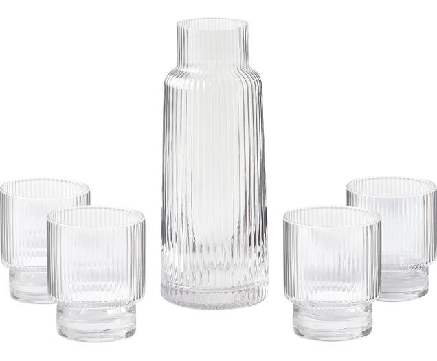 Handgefertigtes Trink-Set Minna mit Rillenrelief, 5-tlg. | WestwingNow EU