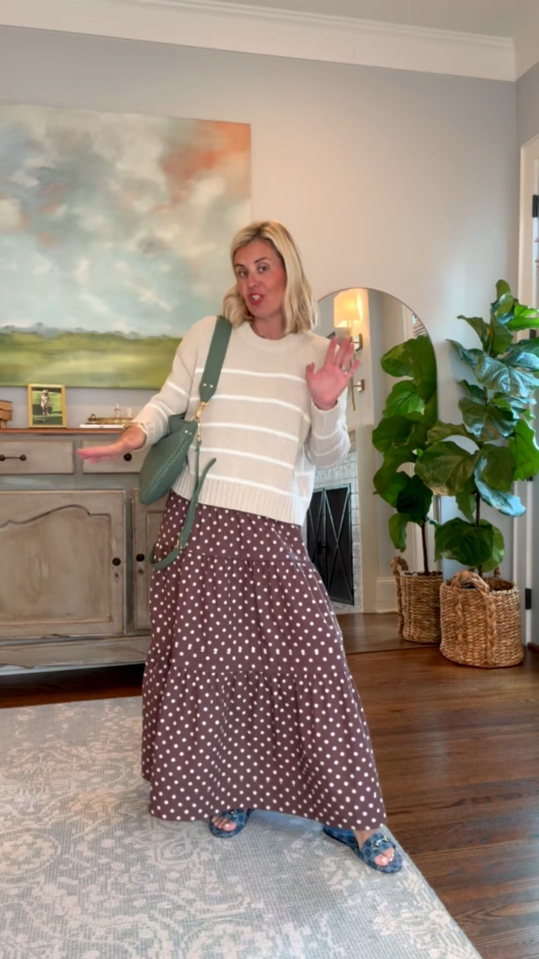 I know some of you may not agree, but here at mix and match, polkadots and stripes are like solids! How cute is this dress?!? I’m wearing xs dress & sweater, 38.5 in sandals (1/2 sized up) and large bag. 

#LTKSeasonal #LTKdayinmylife #LTKOver40