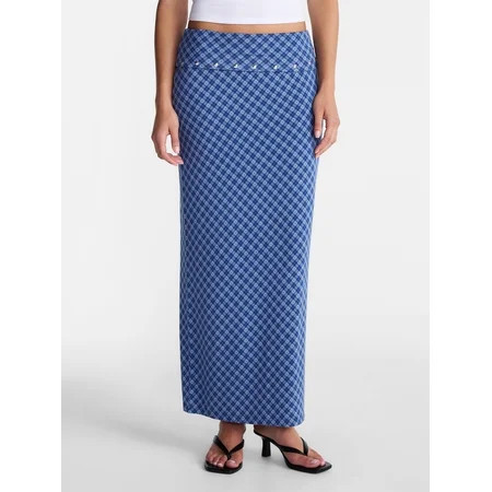 No Boundaries Foldover Knit Maxi Skirt  Women s XXS-XXL | Walmart (US)