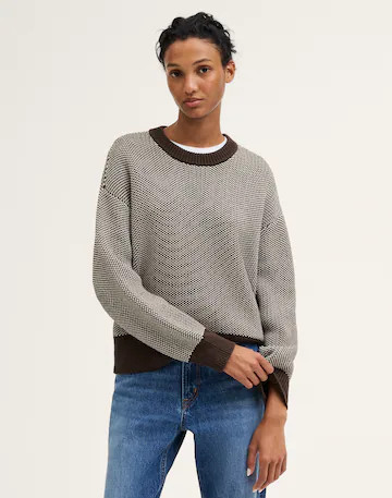 Textured-Stitch Crewneck Sweater in 100% Cotton | Madewell