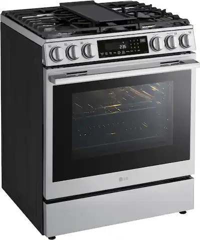 LG - 6.3 Cu. Ft. Slide-In Gas True Convection Smart Range with EasyClean, Air Fry and UltraHeat 2... | Best Buy U.S.