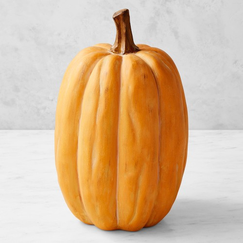 Outdoor Pre-Lit Faux Pumpkins, Orange | Williams-Sonoma