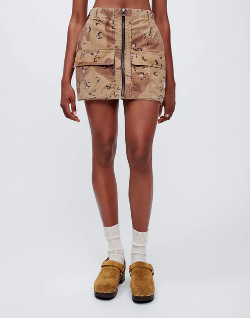 Upcycled Cargo Skirt - Desert Camo | RE/DONE