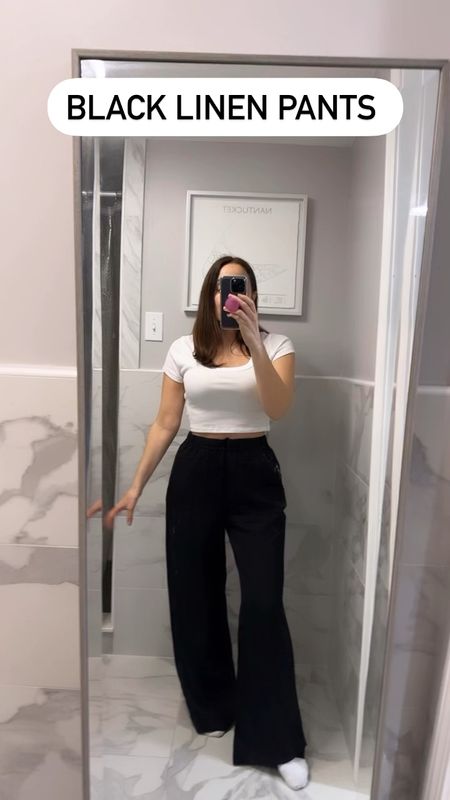 H&M black linen pants - do not size up! 