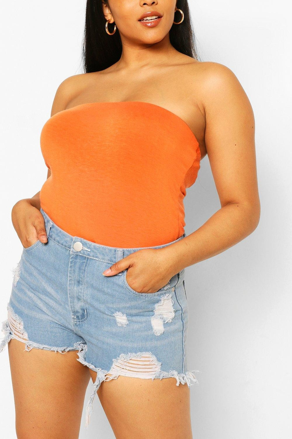Womens Plus Recycled Basic Tube Top - Orange - 18 | Boohoo.com (US & CA)