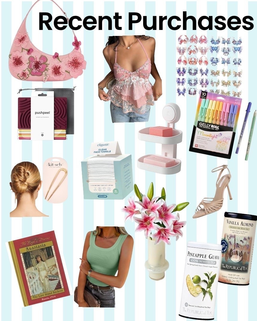 Recent Amazon purchases as a pastel-loving, neurodivergent-coded girly 🌸🫶💅🏻 

• Bag: JWPEI - this has been on my wishlist forever! Hope it’s good quality irl 
• Nude heels: Tony Bianco - got for yet another friend’s wedding and will hopefully be my go-to formal shoe 
• Tea: If I’m getting it on Amazon; it’s Republic of Tea, always! 

+ stim toy, colorful gel pens, a book series i LOVED as a kid, decorative lilies, face towels, soap holder for shower, a beautiful floral embroidered pink top, affordable french hair pin, and cute floral stickers! 

[recent orders, amz haul, self care vibes, pinterest girl aesthetic, wellness routine, spring favorites, summer buys]

#LTKselfcare #LTKHome #LTKSaleAlert