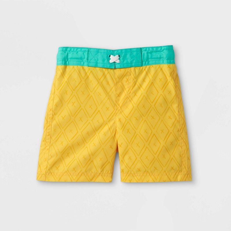 Toddler Boys' Pineapple Print Swim Trunks - Cat & Jack™ Yellow | Target