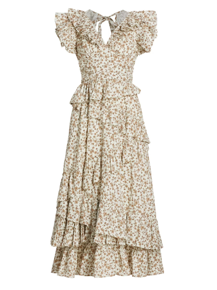 EN SAISON Gianna Ruffle Midi-Dress | Saks Fifth Avenue