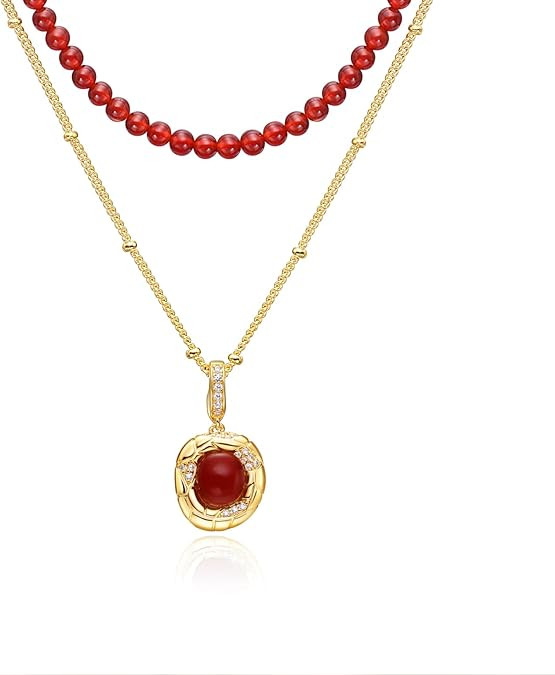 ARSIS Layered Necklace for Women Beaded Choker & Stack Chain with Pendant Multi Strand Jewelry Mo... | Amazon (US)