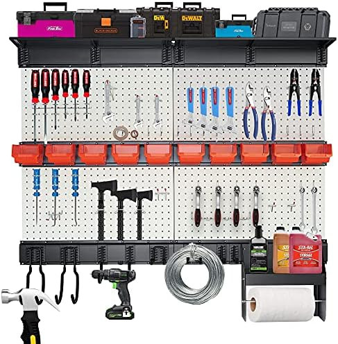 Wallmaster Pegboard Organizer Garage Storage - Pegboard Wall Organizer Pegboard Hooks Set Utility To | Amazon (US)