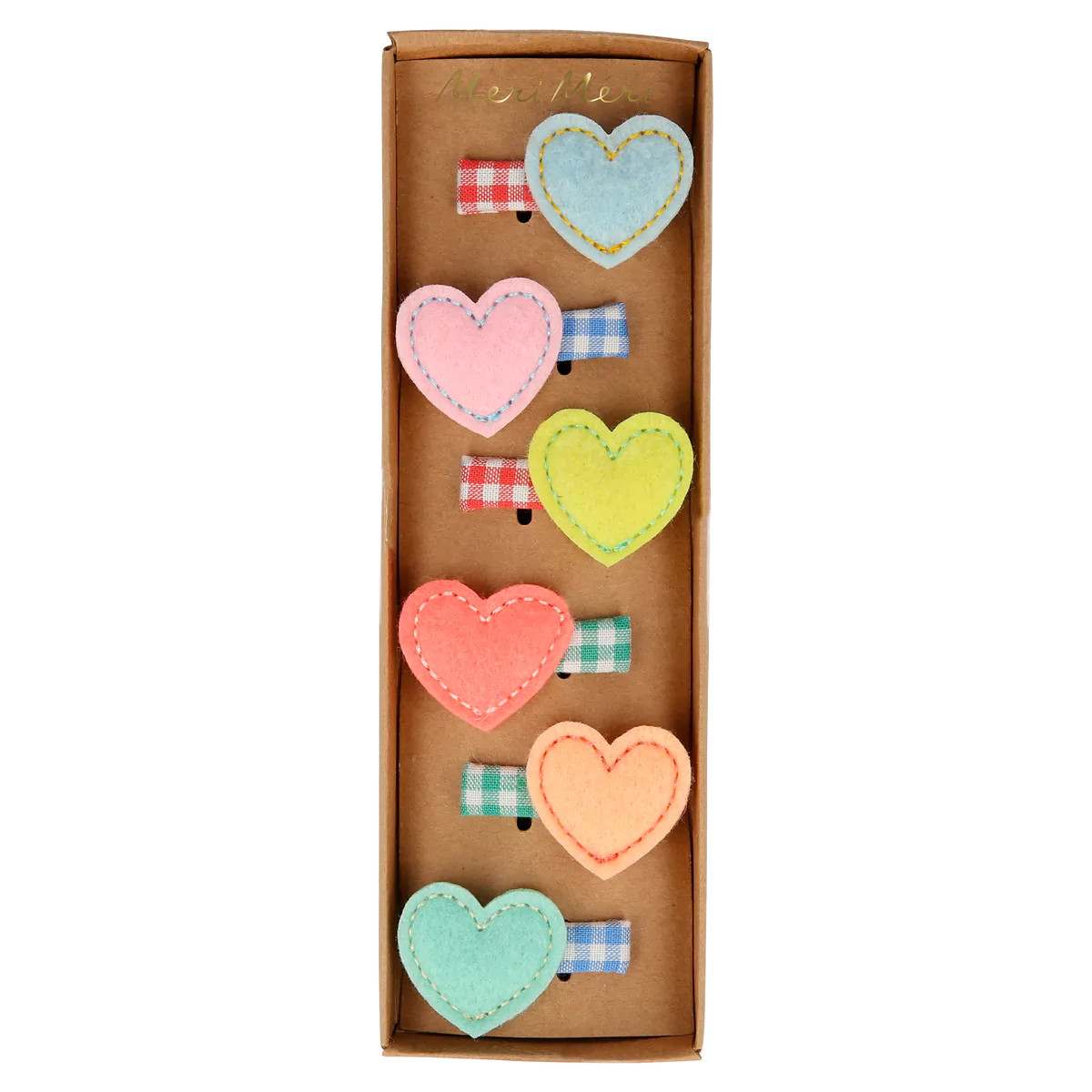 Felt Heart Hair Clips (x 6) | Meri Meri
