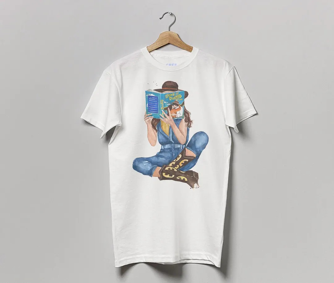 Done and Dusted book t-shirt | Lyla Sage t-shirt | printed from hand painted watercolor by Olga C... | Etsy (US)