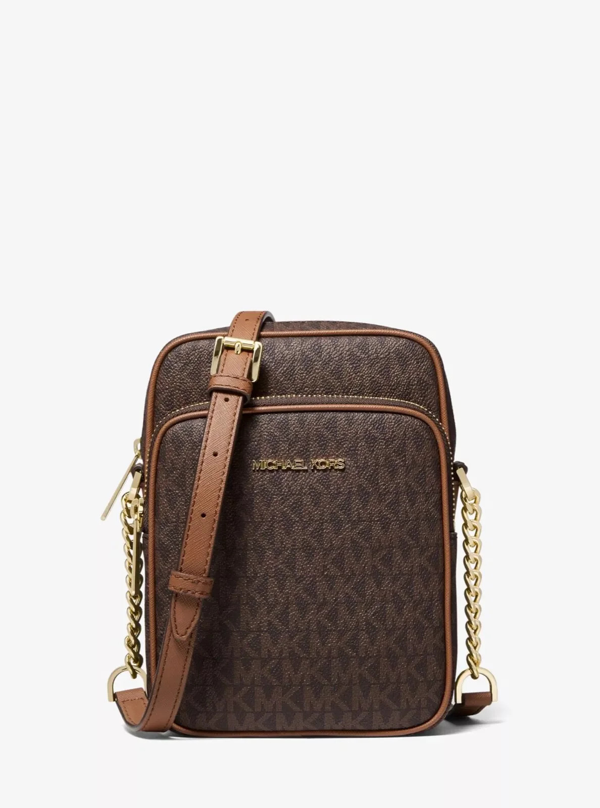 Michael Kors Jet Set Travel MK Signature PVC Medium F Crossbody Bag | Shop Simon