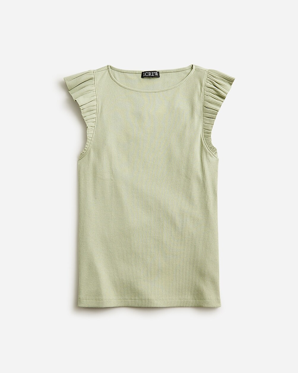 Vintage rib ruffle boatneck tank top | J. Crew US