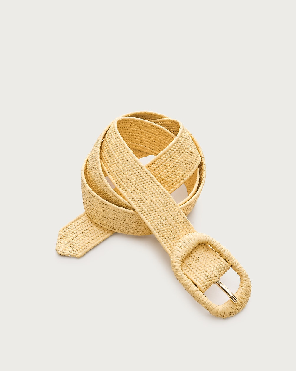 Oval buckle belt in faux raffia | J. Crew US