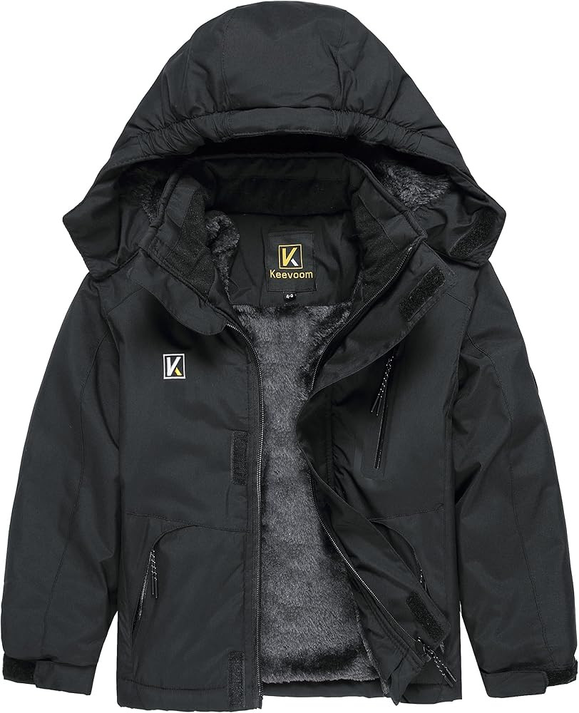 Keevoom Boys Winter Coat Ski Jacket Windproof Kids Snowboard Warm Fleece Snow Coat Waterproof Out... | Amazon (US)