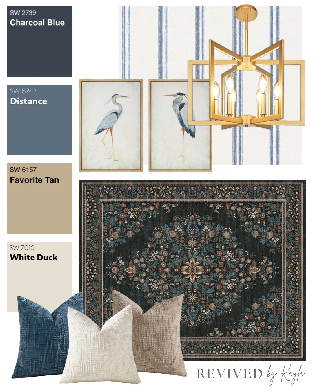 Navy blue and tan room design mood board ✨ Paint colors from Sherwin Williams 

#homedecor #homedesign #interiordesign #roomdecor #roomdesign #roommakeover #modern #home #decor #bluedecor #homestyle #homestyling #paintcolors #sherwinwilliams #wayfair #amazon #amazonhome 

#LTKHome