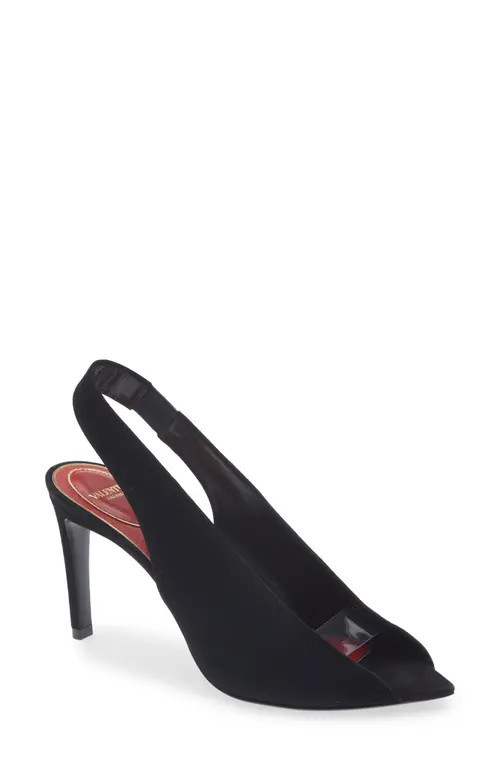 Valentino Garavani Révélé Slingback Sandal in Black at Nordstrom, Size 9.5Us | Nordstrom
