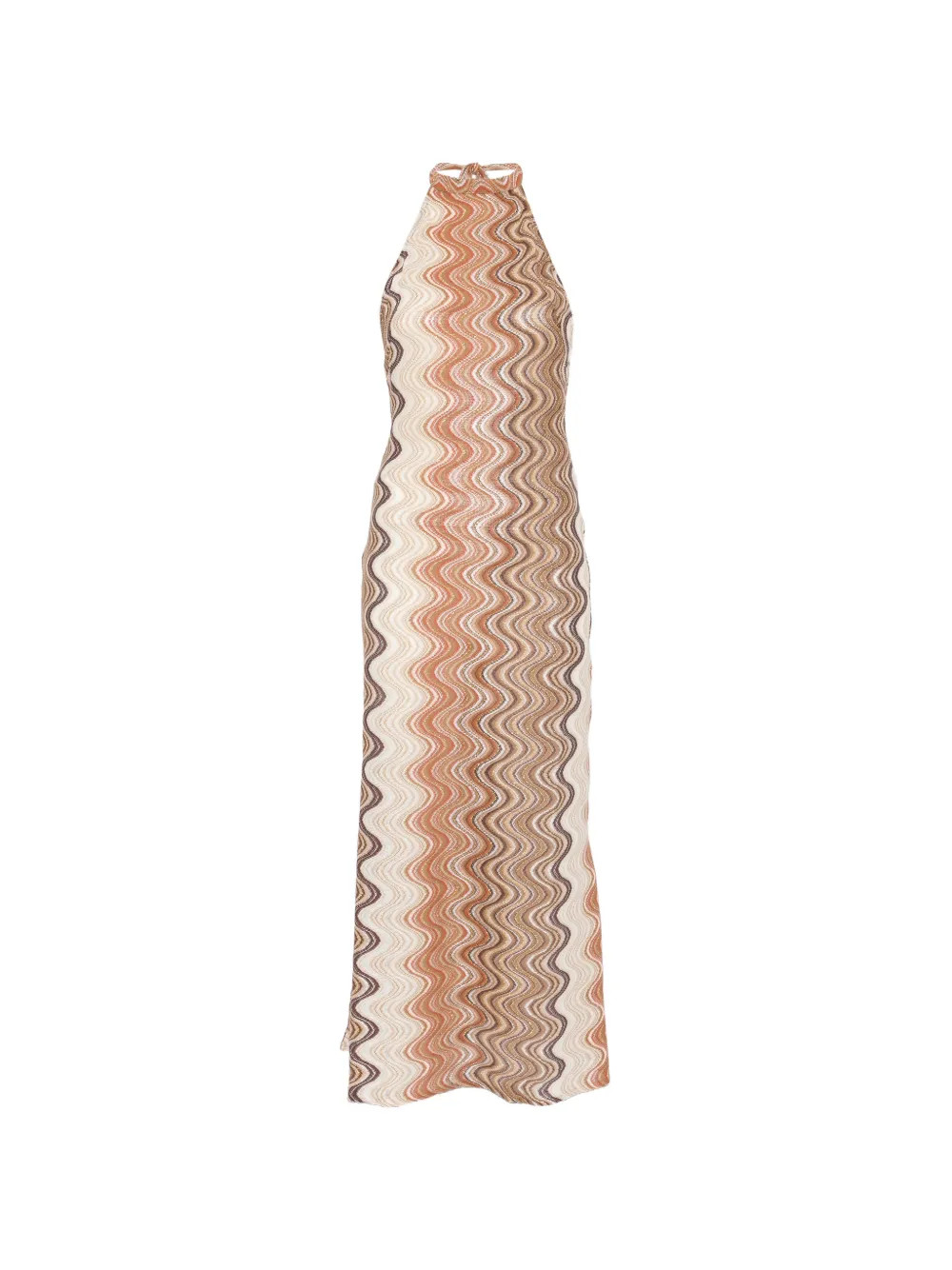 MC2 Saint Barth zigzag-print Halterneck Maxi Dress | Neutrals | FARFETCH IE | Farfetch Global