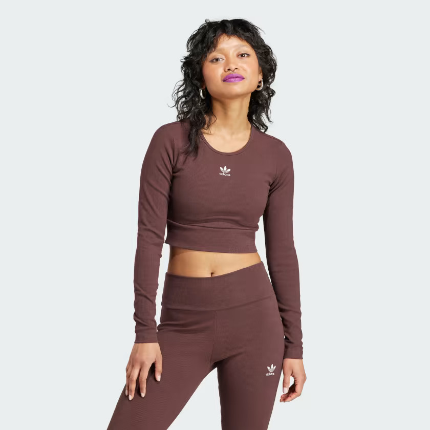Essentials Rib Long Sleeve Tee | adidas (US)