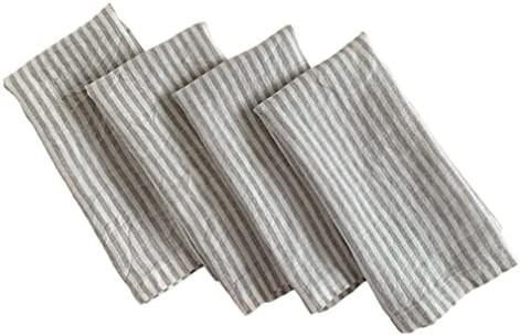 Linen Napkins – 100% French Flax – Stonewashed Pure Linen Cloth Napkins – Mitered Corners ... | Amazon (US)