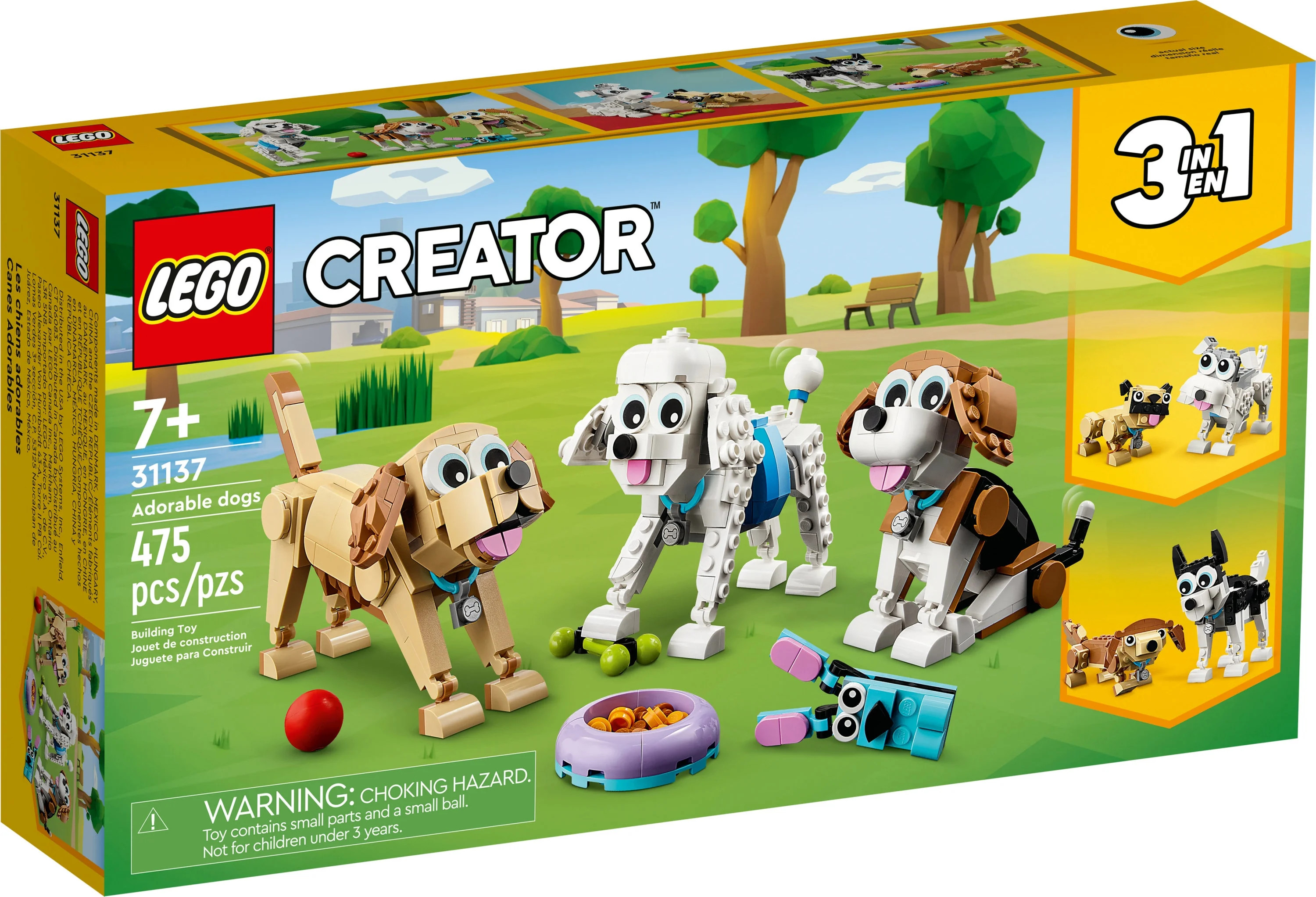 LEGO Creator 3 in 1 Adorable Dogs Building Toy Set, Small Toys for Christmas, Gift for Dog Lovers... | Walmart (US)