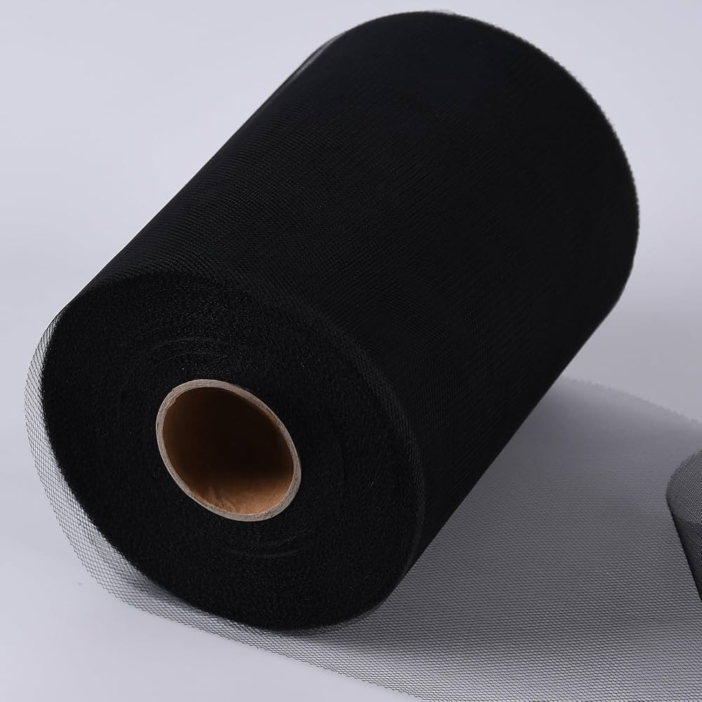 Black Tulle Fabric Rolls 6 Inch by 100 Yards (300 feet) Tulle Roll for DIY Tutu Skirt Baby Shower... | Amazon (US)