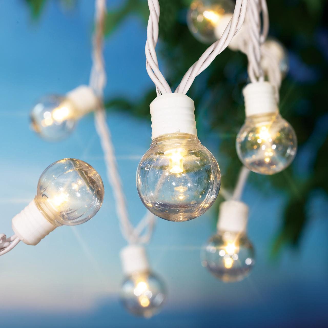 Mainstays 100 Count Outdoor LED Globe String Lights, White Wire | Walmart (US)