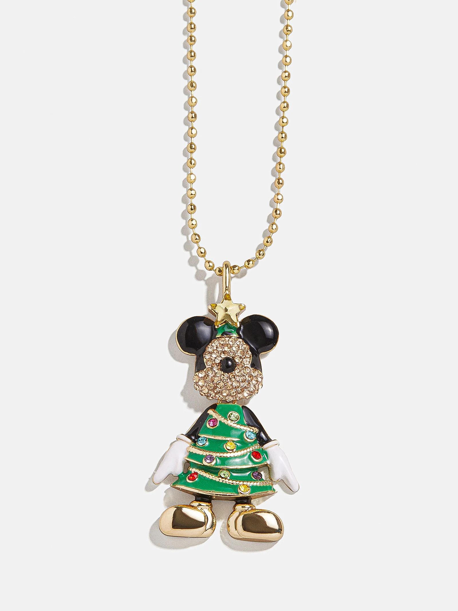 Mickey Mouse Disney 3D Christmas Tree Necklace - Mickey Mouse Christmas Tree Necklace | BaubleBar (US)
