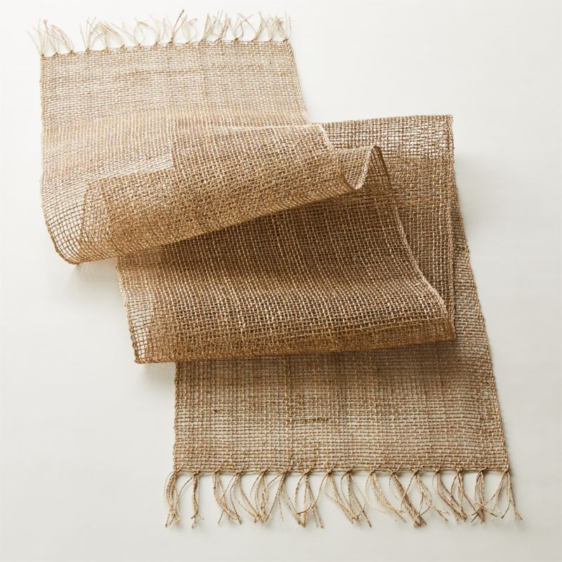 Open Natural Woven Table Runner 14"x120" + Reviews | CB2 | CB2