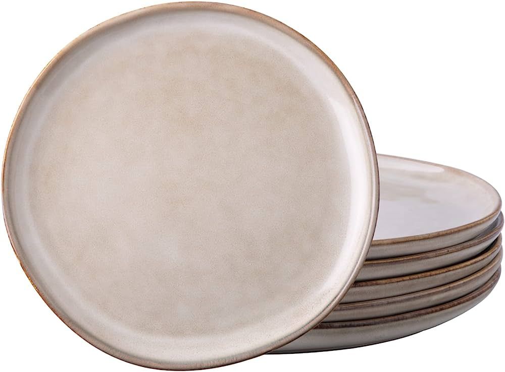 AmorArc Ceramic Dinner Plates Set of 6, 10.5 Inch Handmade Reactive Glaze Stoneware Plates, Rusti... | Amazon (US)