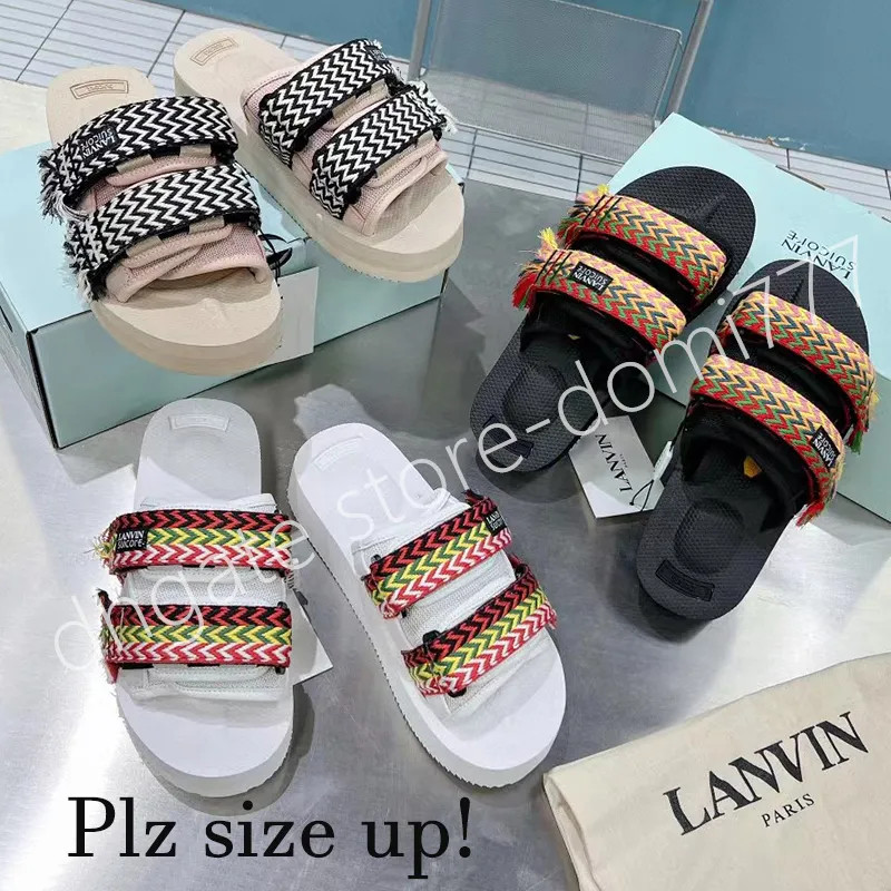 Size Up! Lan-vin Top-Quality DUPE Fashion Adjustable Canvas Magic Sandals Thick Sole Slippers Sli... | DHGate