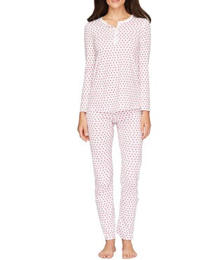 Family Matching Knit Heart Print Henley Pajama Set | Dillard's
