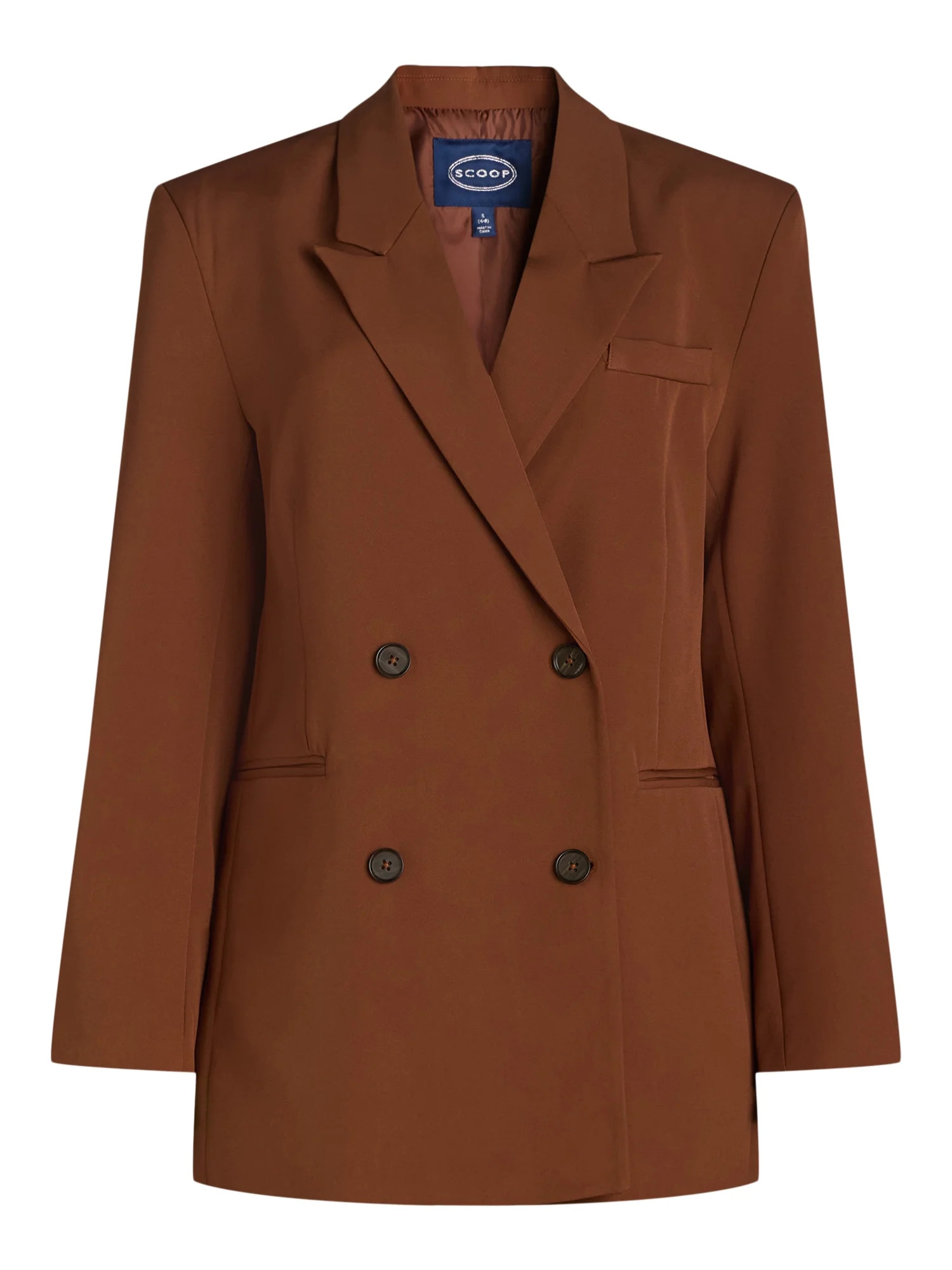 Scoop Women's Slouchy Double Breasted Blazer, Sizes XS-XXL | Walmart (US)