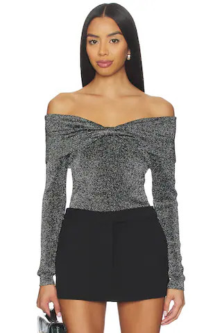 Central Park West Colette Ribbed Lurex Sweater in Black from Revolve.com | Revolve Clothing (Global)