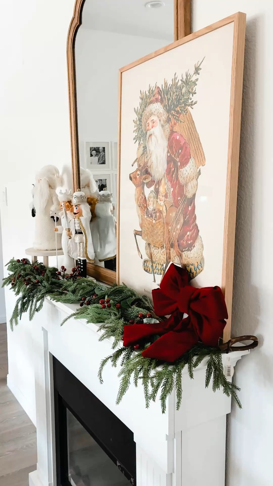 I am missing the fireplace in my previous home, but I am grateful to have a mantel to decorate. If you are looking for a good fireplace and mantel to add to a room in your home, check out this one. It looks good and even puts out a little bit of heat too.

#LTKHoliday #LTKHome